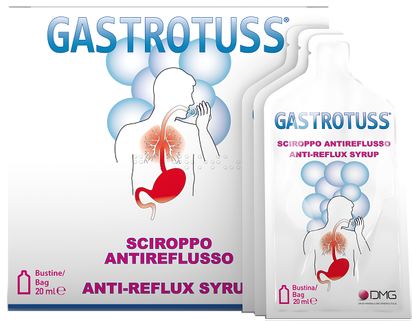 SCIROPPO ANTIREFLUSSO GASTROTUSS 25 BUSTINE MONODOSE 20 ML - Farmacia Mastrangelo 