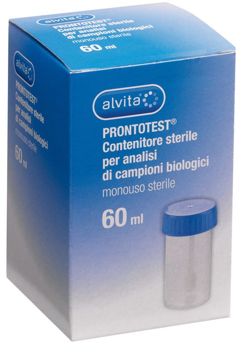 CONTENITORE ALVITA PRONTOTEST PER ANALISI DI CAMPIONI BIOLOGICI 60ML - Farmacia Mastrangelo 