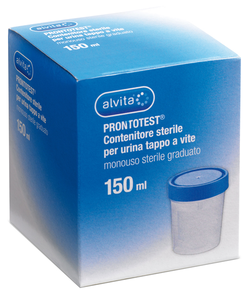 CONTENITORE PER URINA ALVITA PRONTOTEST GRADUATO CON TAPPO A VITE - Farmacia Mastrangelo 