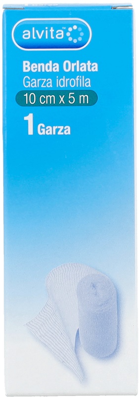 BENDA ORLATA GARZA IDROFILA ALVITA 10X500CM - Farmacia Mastrangelo 
