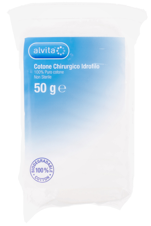 COTONE CHIRURGICO IDROFILO ALVITA 100% PURO COTONE 50 G - Farmacia Mastrangelo 