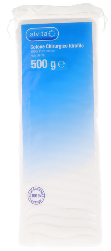 COTONE CHIRURGICO IDROFILO ALVITA 100% PURO COTONE 500 G - Farmacia Mastrangelo 