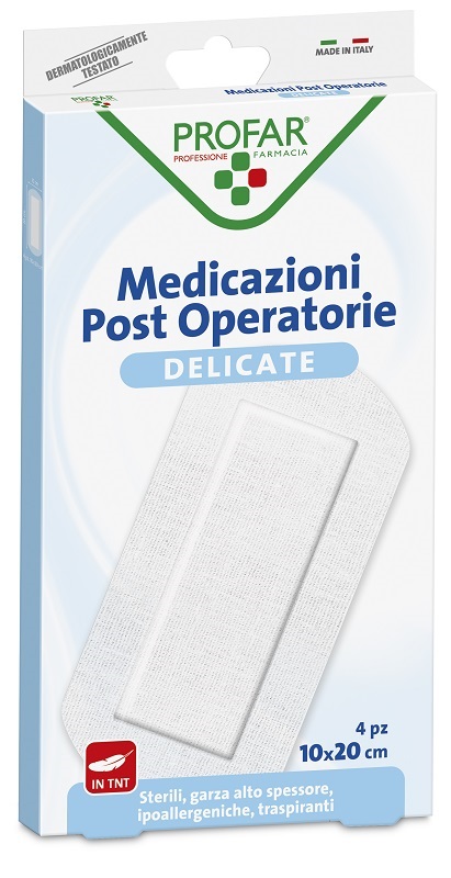 MEDICAZIONE POST OPERATORIA STERILE GARZA ANTIADERENTE 10X20 CM 4 PEZZI PROFAR - Farmacia Mastrangelo 