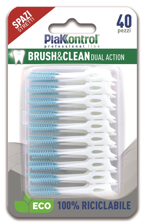 PLAKKONTROL BRUSH & CLEAN SCOVOLINI SPAZI STRETTI 40 PEZZI - Farmacia Mastrangelo 