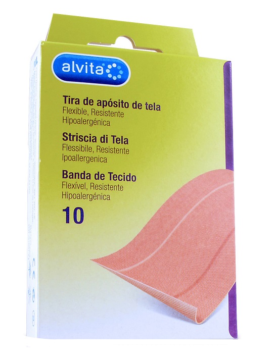 CEROTTO IN STRISCIA DI TELA ALVITA 10 X 6 CM 10 PEZZI - Farmacia Mastrangelo 