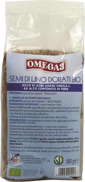 LA FINESTRA SUL CIELO SEMI DI LINO DORATI 500 G - Farmacia Mastrangelo 