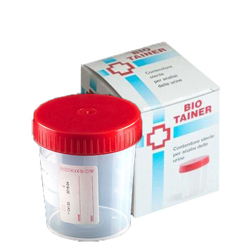 CONTENITORE PER URINA BIO TAINER GRADUATO CON SUPERFICIE DI SCRITTURA CON TAPPO A VITE CAPACITA' 120ML 1 PEZZO - Farmacia Mastrangelo 