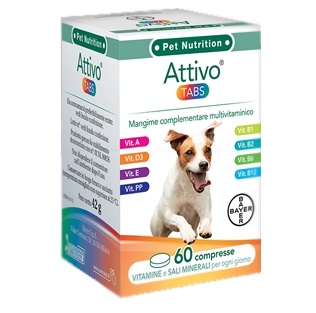 ATTIVO TABS ASTUCCIO DA 60 COMPRESSE ALTAMENTE APPETIBILI - Farmacia Mastrangelo 