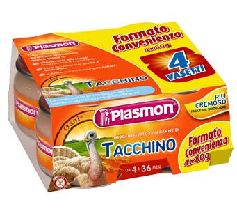 PLASMON OMOGENEIZZATO TACCHINO 4 X 80 G CON GIFT - Farmacia Mastrangelo 