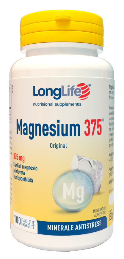 LONGLIFE MAGNESIUM 375 ORIGINAL 375 MG 100 TAVOLETTE - Farmacia Mastrangelo 