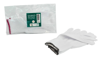 GUANTO DI FILO COTONE 100% BIANCO PER ALLERGIE DERMATOLOGICHE 7 1 PAIO - Farmacia Mastrangelo 