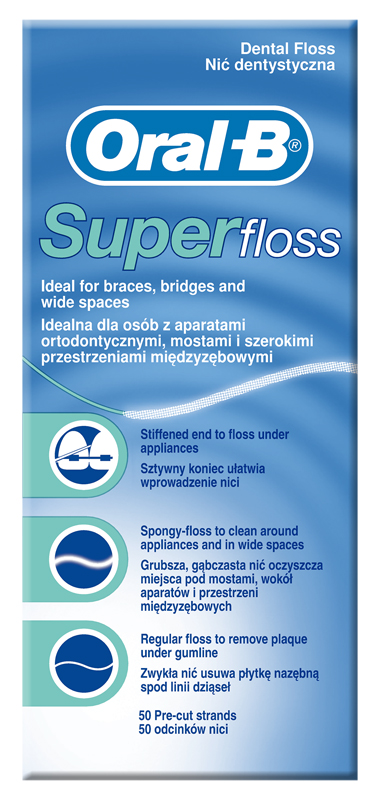 ORALB SUPERFLOSS FILO INTERDENTALE 50 FILI - Farmacia Mastrangelo 