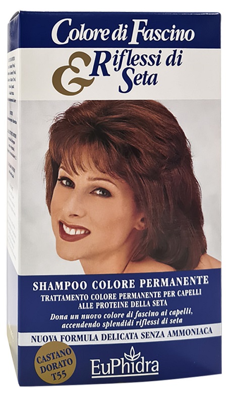 EUPHIDRA COLORE DI FASCINO & RIFLESSI DI SETA SHAMPOO COLORE PERMANENTE 55 CASTANO DORATO 120 ML - Farmacia Mastrangelo 