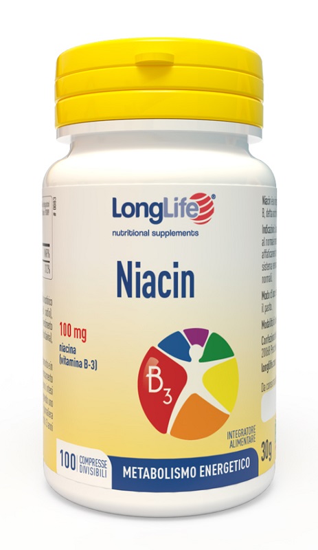 LONGLIFE NIACIN 100 MG 100 COMPRESSE DIVISIBILI - Farmacia Mastrangelo 