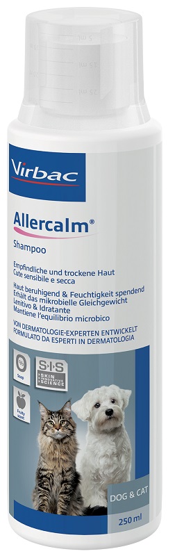 ALLERCALM SHAMPOO CUTE SENSIBILE E SECCA CANI E GATTI 250 ML - Farmacia Mastrangelo 