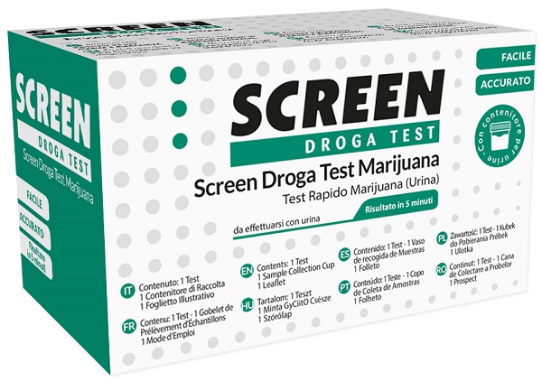 SCREEN DROGA TEST MARIJUANA TEST ANTIDROGA CON CONTENITORE URINA - Farmacia Mastrangelo 