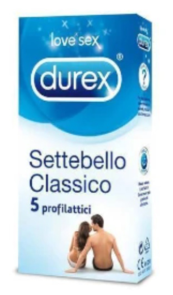 PROFILATTICO DUREX SETTEBELLO CLASSICO 5 PEZZI - Farmacia Mastrangelo 