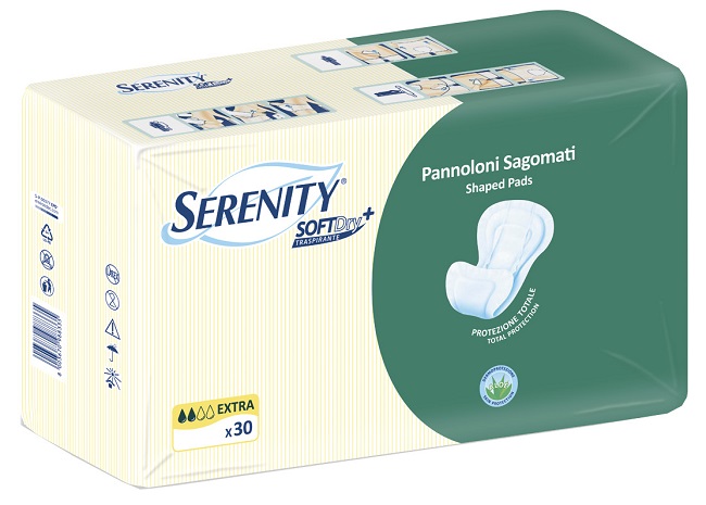PANNOLONE PER INCONTINENZA SAGOMATO SERENITY SOFTDRY+ ALOE EXTRA 30 PEZZI - Farmacia Mastrangelo 