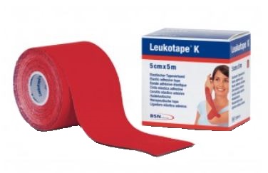 BENDA ADESIVA LEUKOTAPE K PER TAPING FISIOTERAPICO LARGHEZZA 5 CM LUNGHEZZA 5 M COLORE ROSSO IN ROTOLO - Farmacia Mastrangelo 
