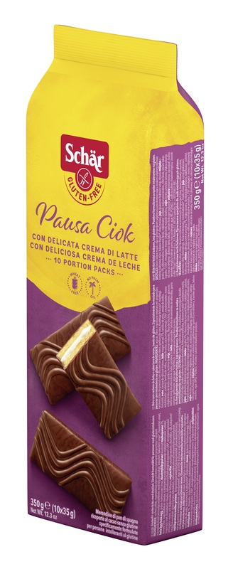 SCHAR PAUSA CIOK MERENDINE DI PAN DI SPAGNA CON CREMA DI LATTE 10 PEZZI DA 35 G - Farmacia Mastrangelo 