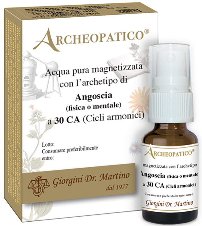 ARCHEOPATICO ACQUA PURA MAGNETIZZATA CON ARCHETIPO ANGOSCIA FISICA O MENTALE A 30 CICLI ARMONICI 10 ML - Farmacia Mastrangelo 