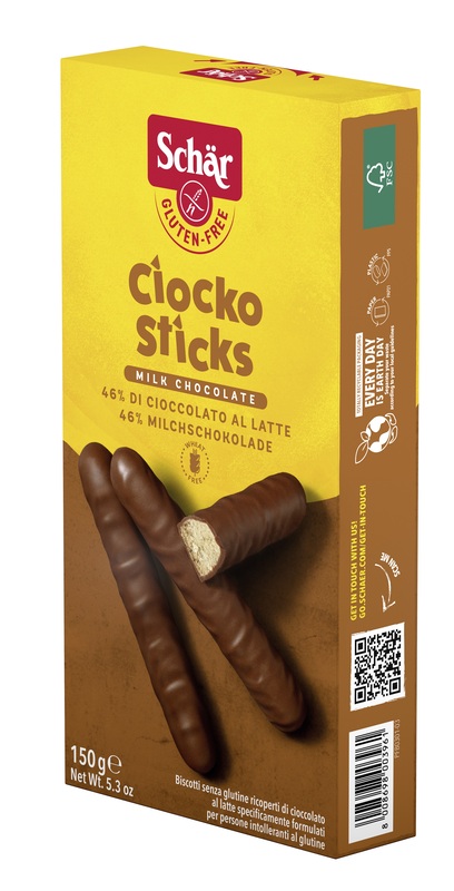 SCHAR CIOCKO STICK RICOPERTI DI CIOCCOLATO AL LATTE 150 G - Farmacia Mastrangelo 
