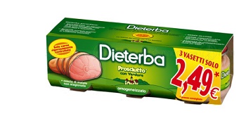 DIETERBA OMOGENEIZZATO PROSCIUTTO 3 PEZZI 80 G - Farmacia Mastrangelo 