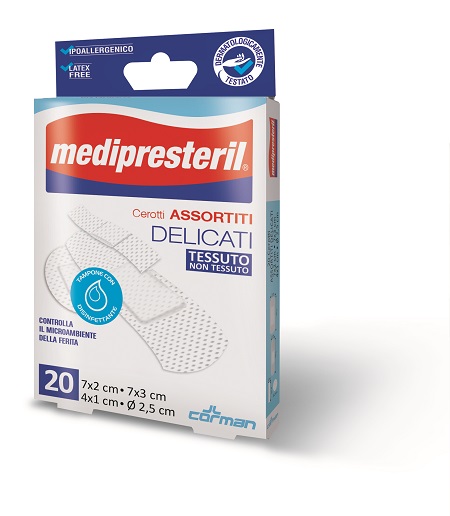 CEROTTI ASSORTITI MEDIPRESTERIL DELICATI TNT 20 PEZZI - Farmacia Mastrangelo 