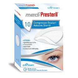 GARZA COMPRESSA OCULARE MEDIPRESTERIL ADESIVA TNT 6,5X9,5CM 10 PEZZI - Farmacia Mastrangelo 