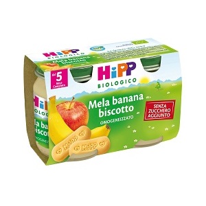 HIPP BIO OMOGENEIZZATO MELA BANANA BISCOTTO 2X125 G - Farmacia Mastrangelo 