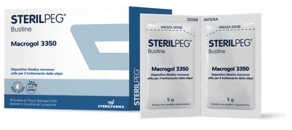 STERILPEG MACROGOL 3350 10 BUSTINE BIPARTITE 10 G - Farmacia Mastrangelo 