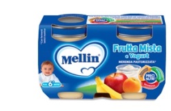 MELLIN MERENDA YOGURT FRUTTA MISTA 120 G X 2 PEZZI - Farmacia Mastrangelo 
