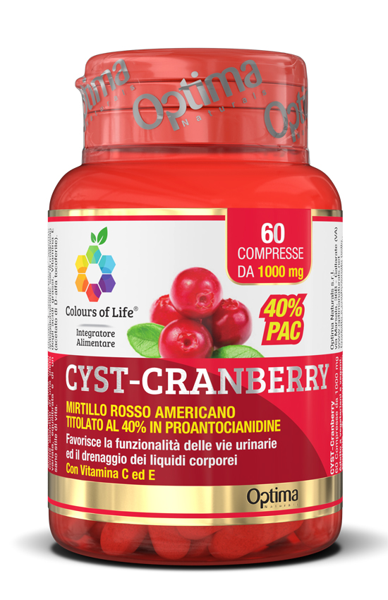 COLOURS OF LIFE CYST-CRANBERRY CON VITAMINA C E 60 COMPRESSE 1000 MG - Farmacia Mastrangelo 