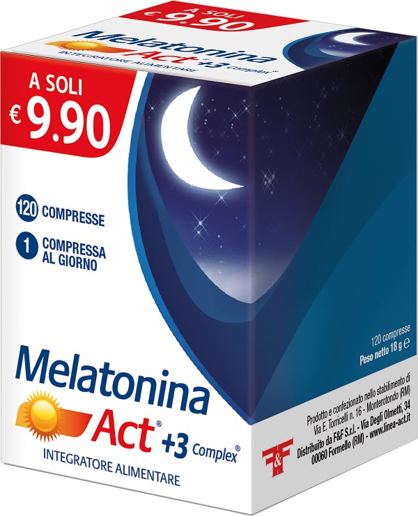 MELATONINA ACT +3 COMPLEX 120 COMPRESSE - Farmacia Mastrangelo 