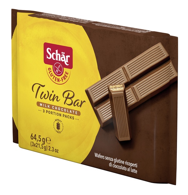 SCHAR TWIN BAR WAFERS RICOPERTI DI CIOCCOLATO AL LATTE 3 PEZZI DA 21,5 G - Farmacia Mastrangelo 