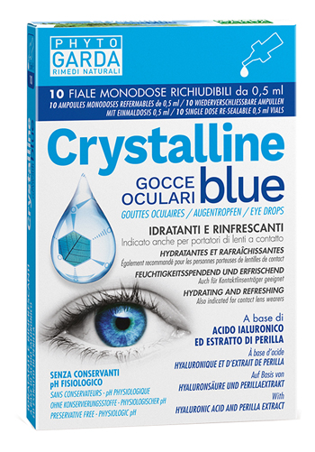 CRYSTALLINE BLUE GOCCE OCULARI MONODOSE 10 FIALE 0,5 ML - Farmacia Mastrangelo 