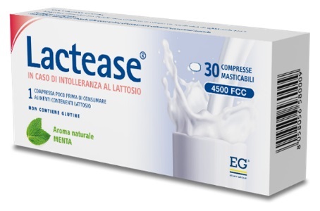 LACTEASE 4500 FCC AROMA MENTA 30 COMPRESSE MASTICABILI - Farmacia Mastrangelo 