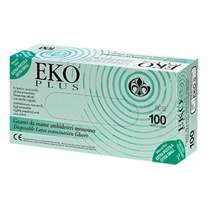 GUANTO IN LATTICE SUPERFICIE LISCIA TALCATO 100 PEZZI ARTICOLO EKO 8 - Farmacia Mastrangelo 