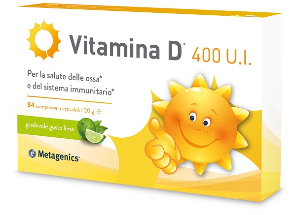 VITAMINA D 400 UI 84 COMPRESSE MASTICABILI GUSTO LIME - Farmacia Mastrangelo 