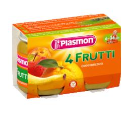 PLASMON OMOGENEIZZATO 4 FRUTTI 2 X 104 G - Farmacia Mastrangelo 