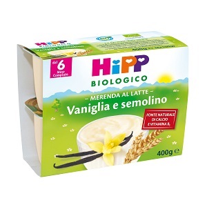 HIPP BIO HIPP BIO MERENDA AL LATTE VANIGLIA SEMOLINO 4X100 G - Farmacia Mastrangelo 