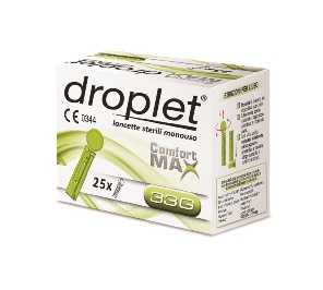 LANCETTE PUNGIDITO DROPLET COMFORT MAX GAUGE 33 25 PEZZI - Farmacia Mastrangelo 