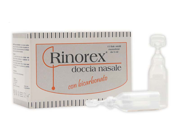 FIALA PER DOCCIA NASALE RINOREX BICARBONATO 15 FIALE 5 ML - Farmacia Mastrangelo 