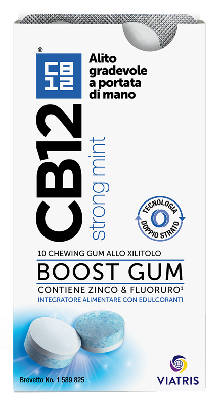 CB12 BOOST 10 CHEWING-GUM ZINCO E FLUORURO NEW FORMULATION - Farmacia Mastrangelo 