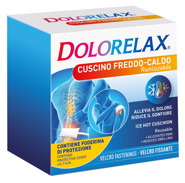 DOLORELAX ICE HOT CUSCINO RIUTILIZZABILE CON VELCRO FISSANTE 11X26 CM - Farmacia Mastrangelo 