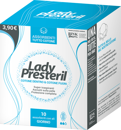 LADY PRESTERIL COTONE DENTRO & COTONE FUORI 10 ASSORBENTI CON ALI GIORNO PROMO - Farmacia Mastrangelo 