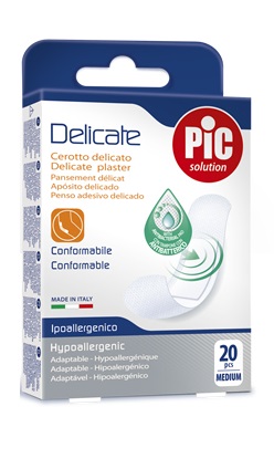 CEROTTO PIC DELICATE 19X72 MM ANTIBATTERICO 20 PEZZI - Farmacia Mastrangelo 