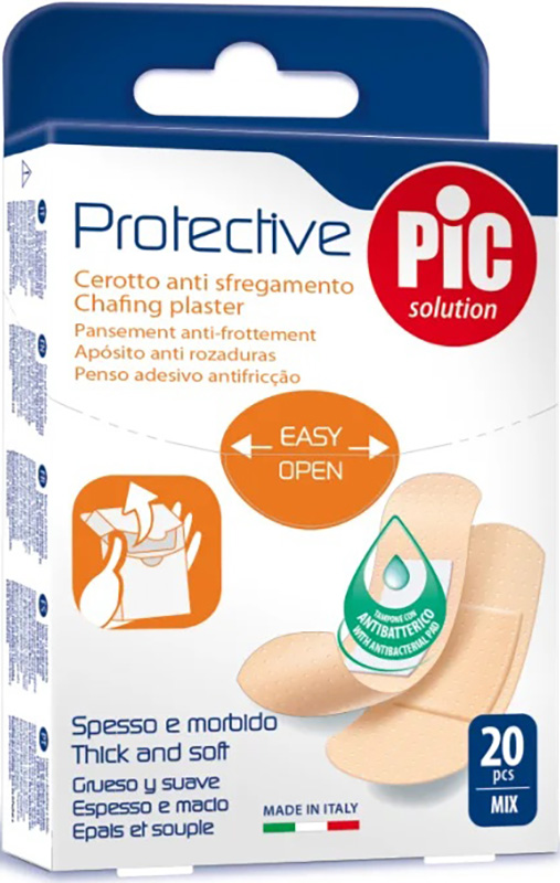CEROTTO PIC PROTECTIVE MIX ANTIBATTERICO ANTISFREGAMENTO CON TAMPONE 20 PEZZI - Farmacia Mastrangelo 