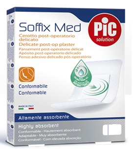 CEROTTO PIC SOFFIX MED IN TNT CON TAMPONE CENTRALE ASSORBENTE STERILE MONOUSO STERILE 25X10 CM ANTIBATTERICO 3 PEZZI - Farmacia Mastrangelo 