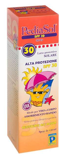 PEDIASOL SPF 30 LATTE SOLARE SPRAY 150 ML - Farmacia Mastrangelo 